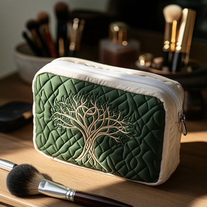 Celestial Roots Quilted Makeup Bag