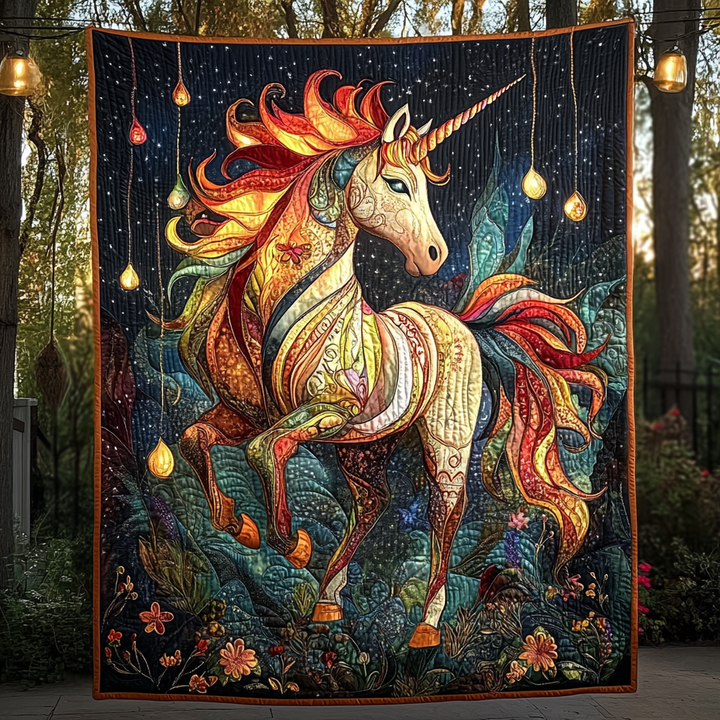 Celestial Unicorn Quilted Blanket