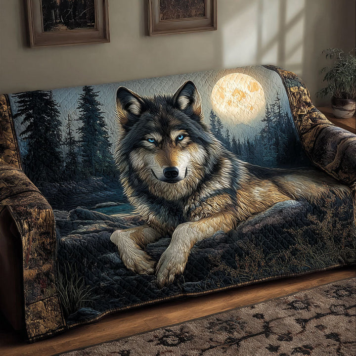 Celestial Wolf Quilted Sofa Cover
