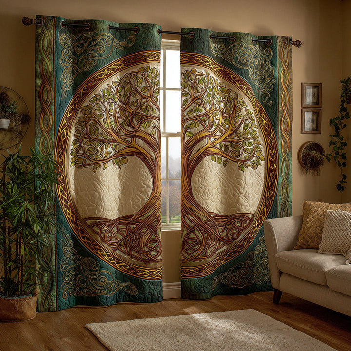 Celtic Tree of Life Quilted Curtains