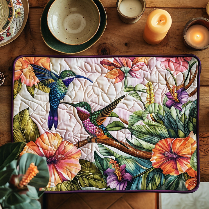 Charming Hummingbirds Quilted Place Mat