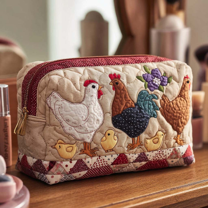 Chicken Nest Quilted Makeup Bag