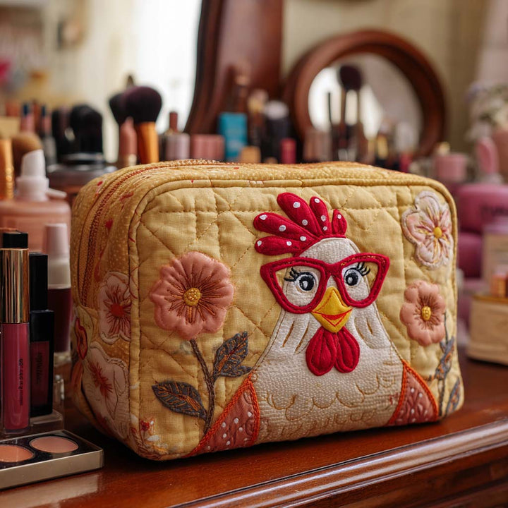Chicken Shine Quilted Makeup Bag