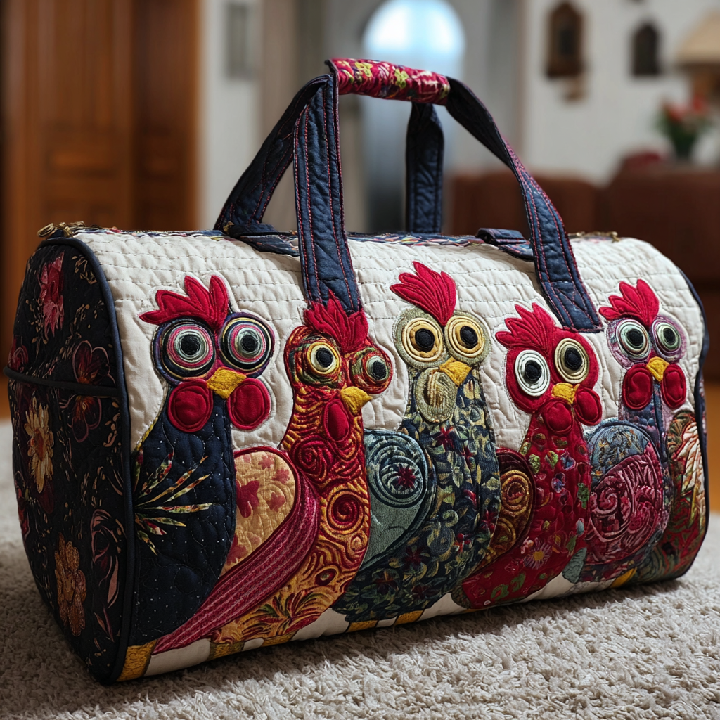 Chicken Spirit Quilted Duffle Bag