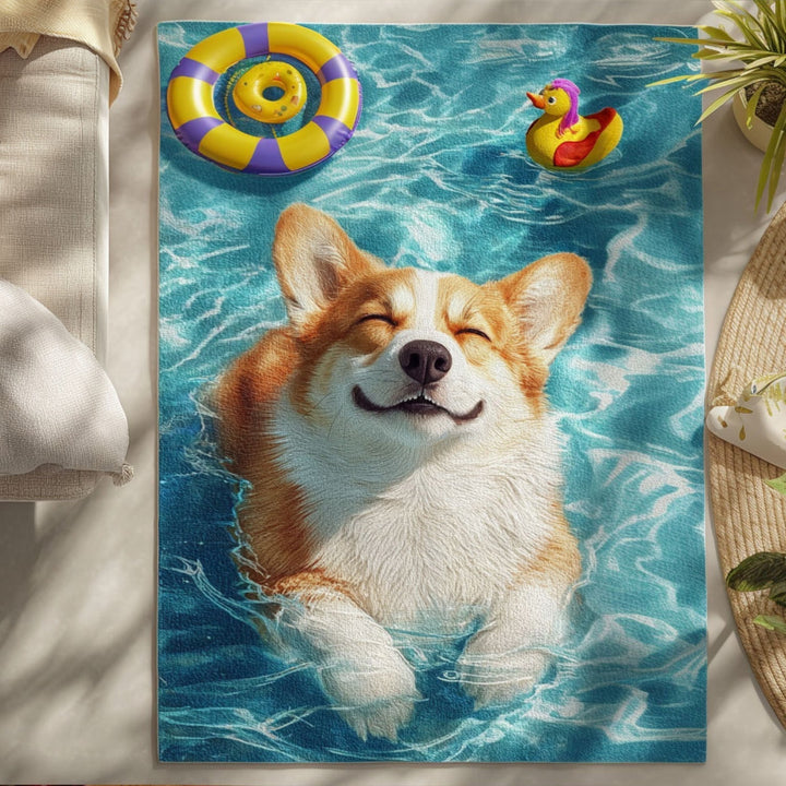 Chillin Corgi Area Rug