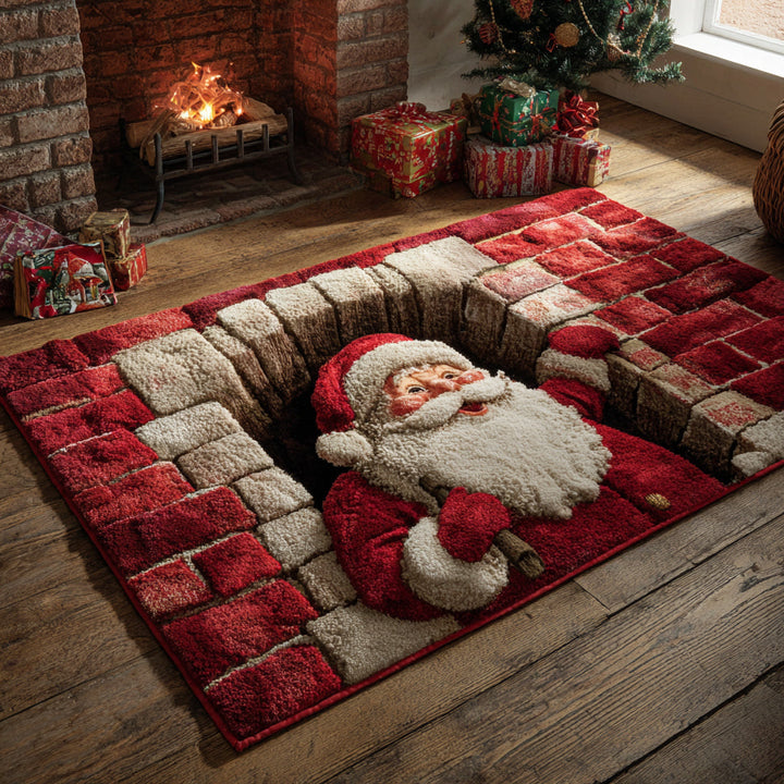 Chimney Santa Claus Area Rug