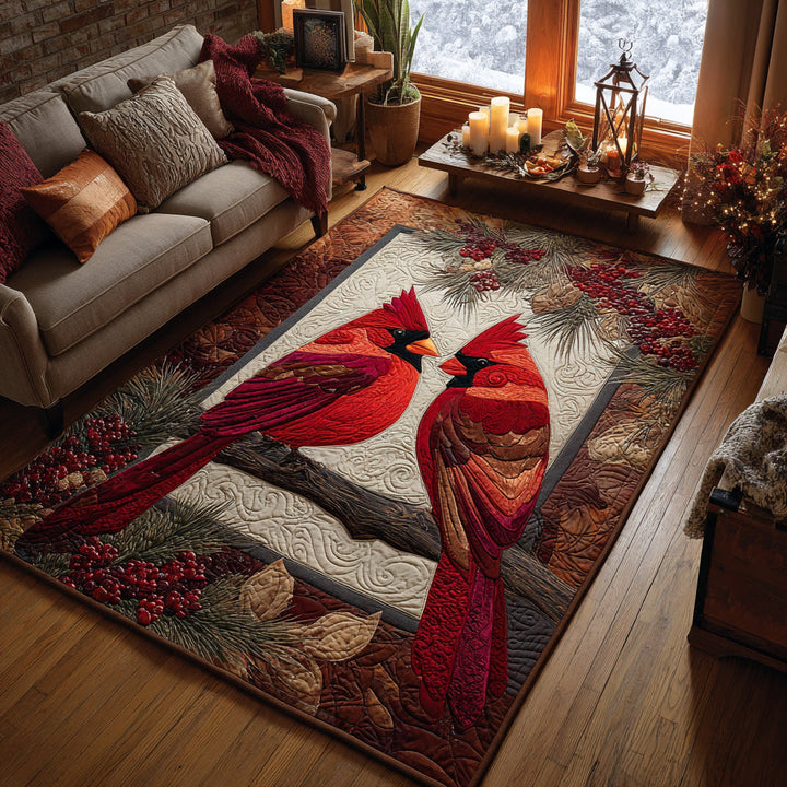 Christmas Cardinal Warmth Area Rug
