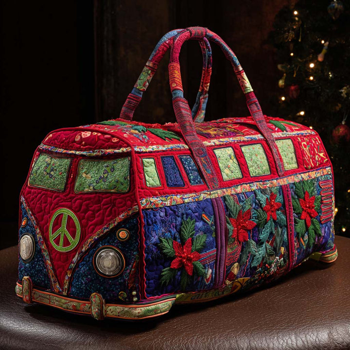 Christmas Road Journey Quilted Duffle Bag