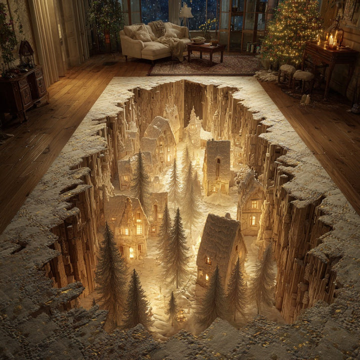 Christmas Village Light Area Rug