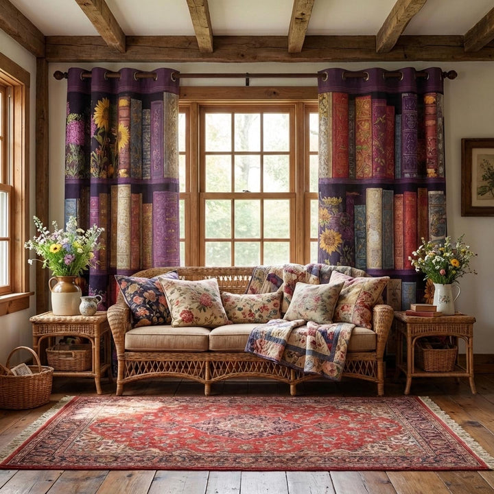Classic Pages Quilted Curtains