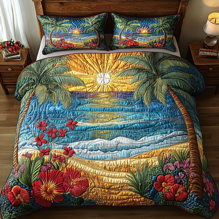 Coastal Bliss 3-Piece Quilted Bedding Set