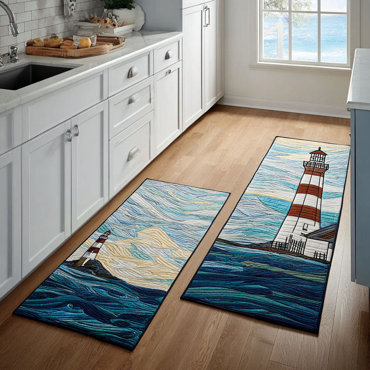 Coastal Lighthouse Kitchen Area Rug
