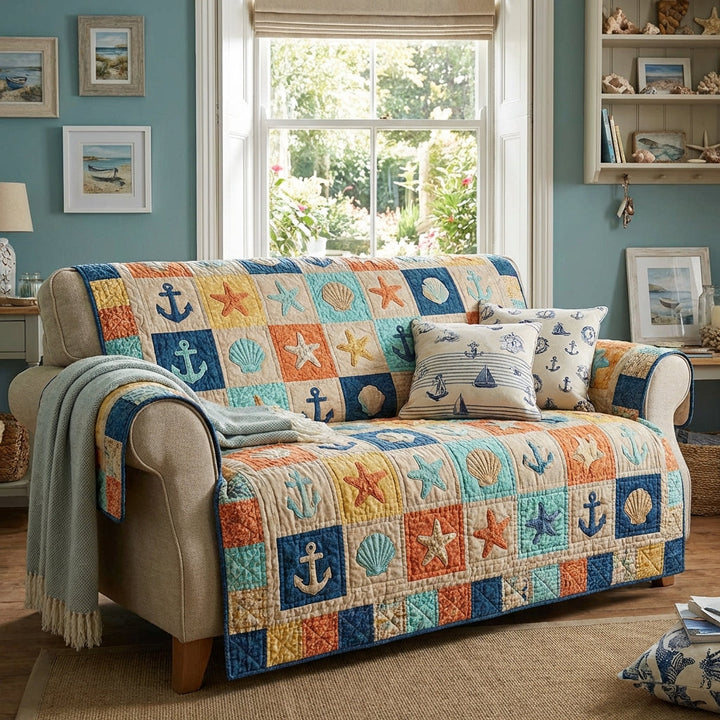 Coastal Living Quilted Sofa Cover