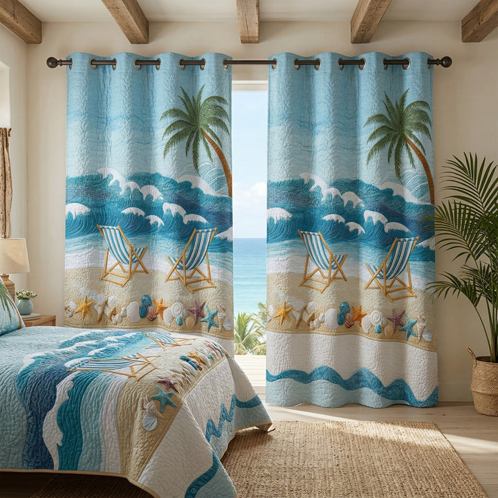Coastal Rest Quilted Curtains