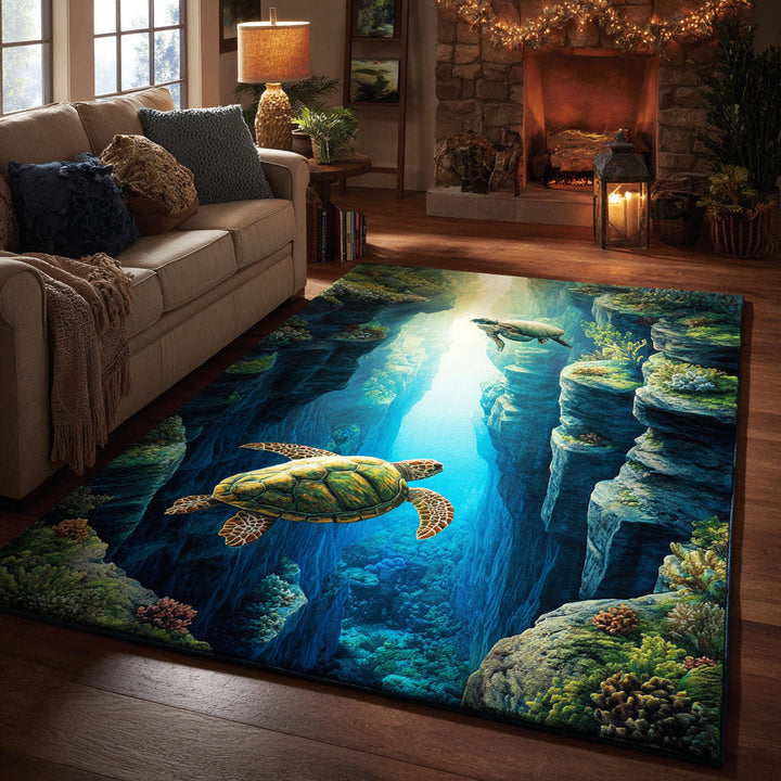 Coastal Turtle Area Rug