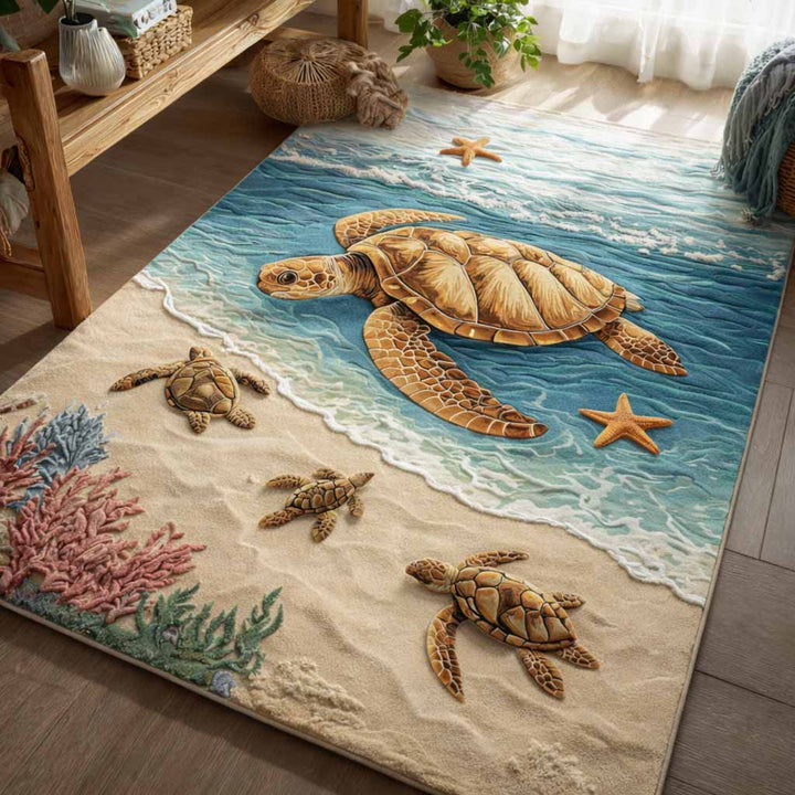 Coastal Turtle Area Rug