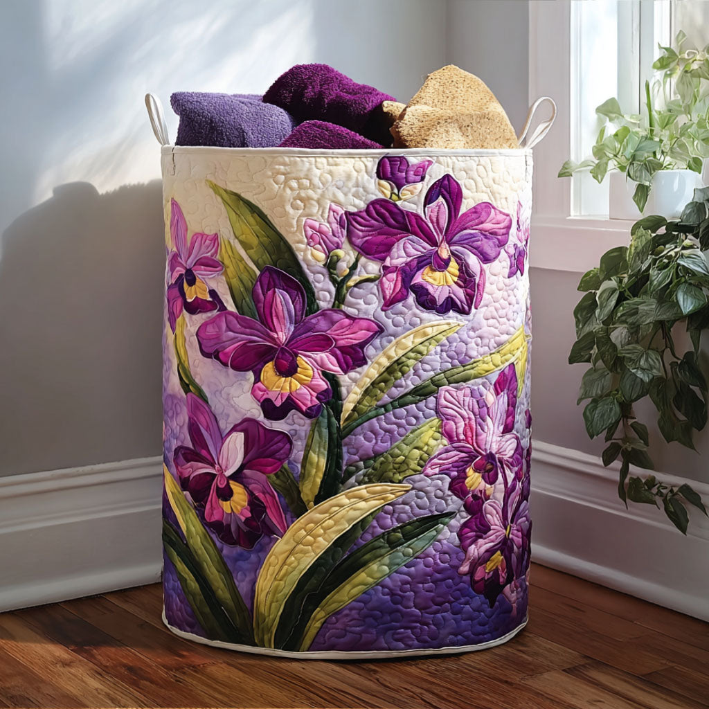 Flower Quilted Laundry Basket