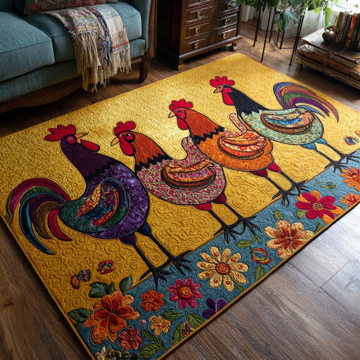 Colorful Flock Area Rug