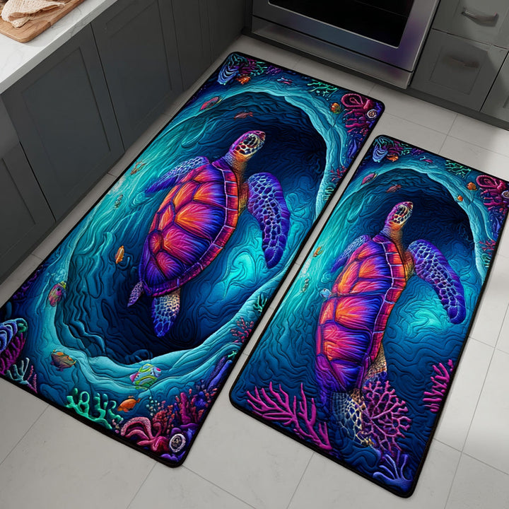 Coral Path Kitchen Area Rug