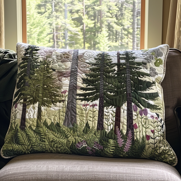 Cottage Forest Quilted Bedding Pillow Case