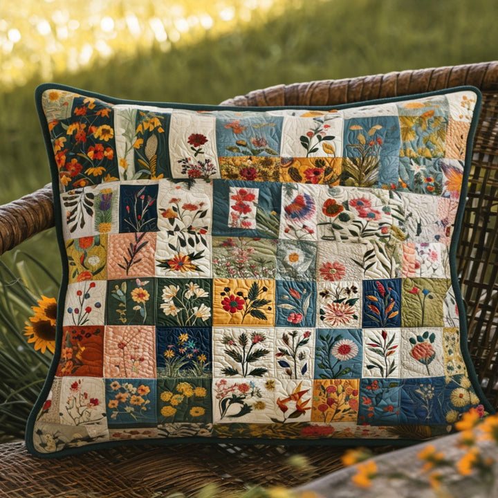 Country Bouquet Quilted Bedding Pillow Case
