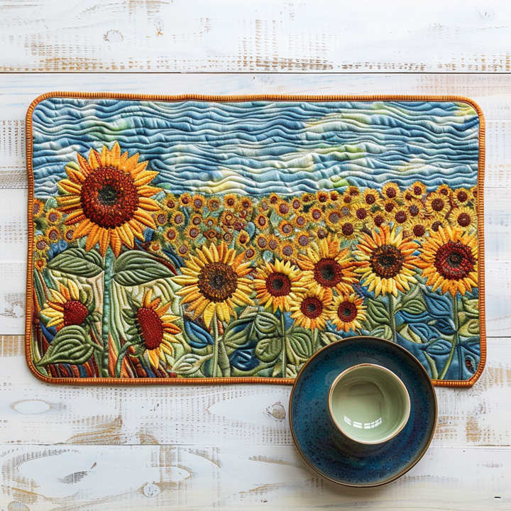Country Sunflowers Garden Quilted Place Mat