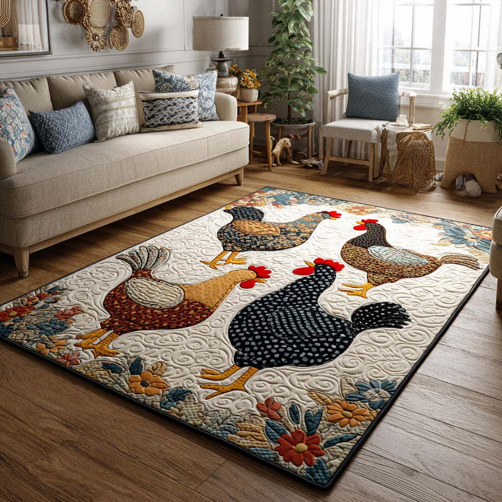 Country Roosters Area Rug