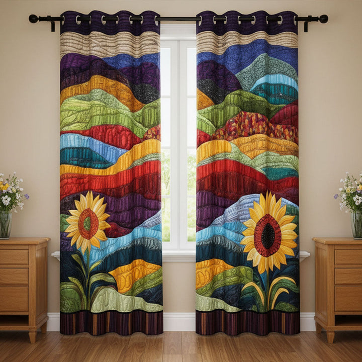 Country Sunflower Dreams Quilted Curtains