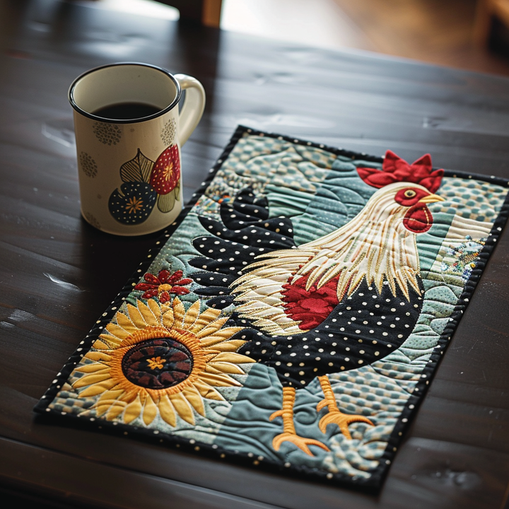 Countryside Sunflower Chicken Quilted Placemat