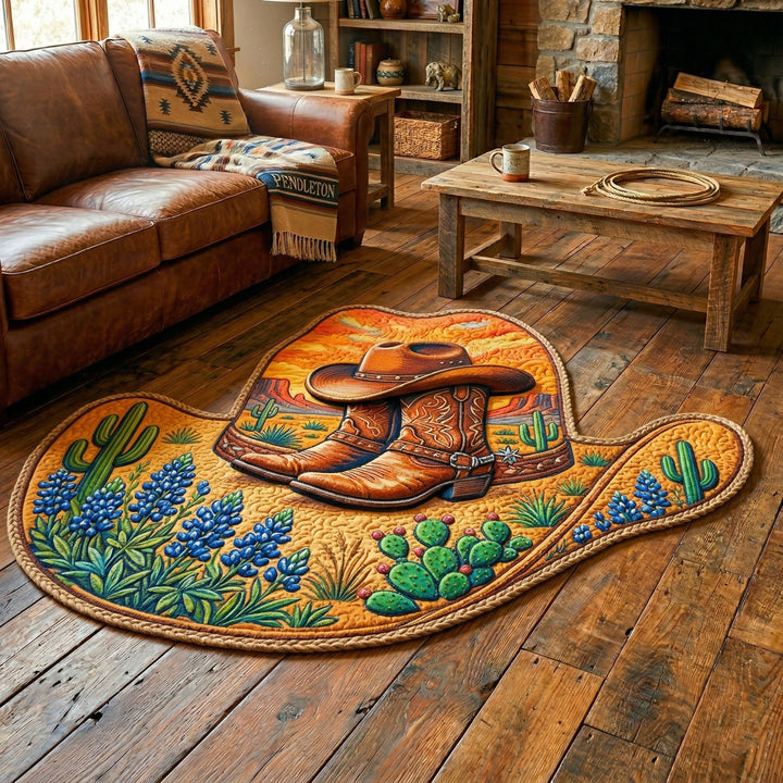 Cowboy Spirit Custom Shape Area Rug