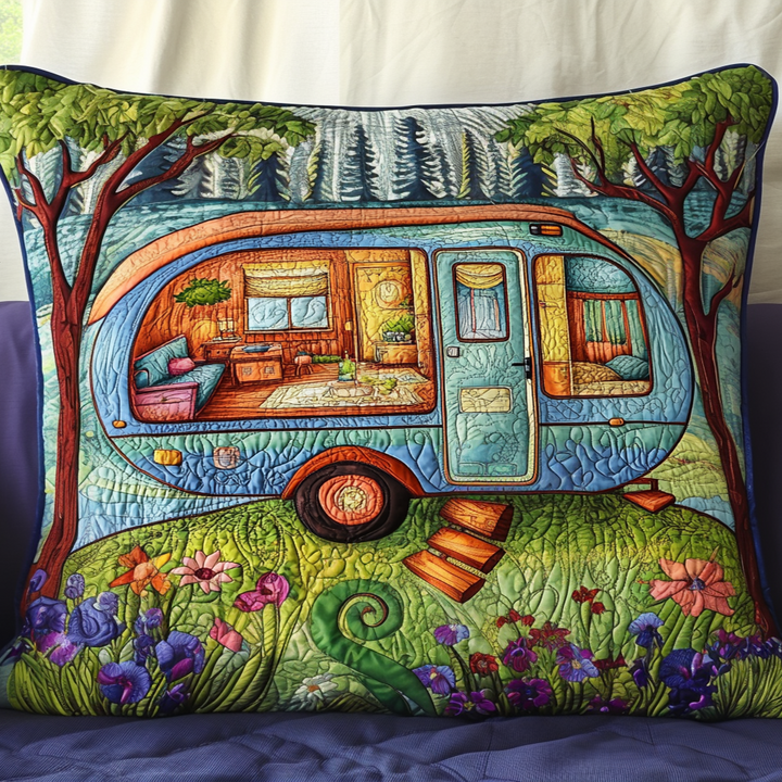 Cozy Camper Quilted Bedding Pillow Case