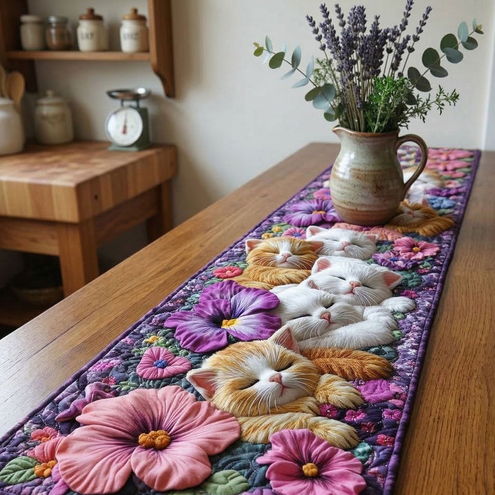 Cozy Catnap Quilted Table Runner