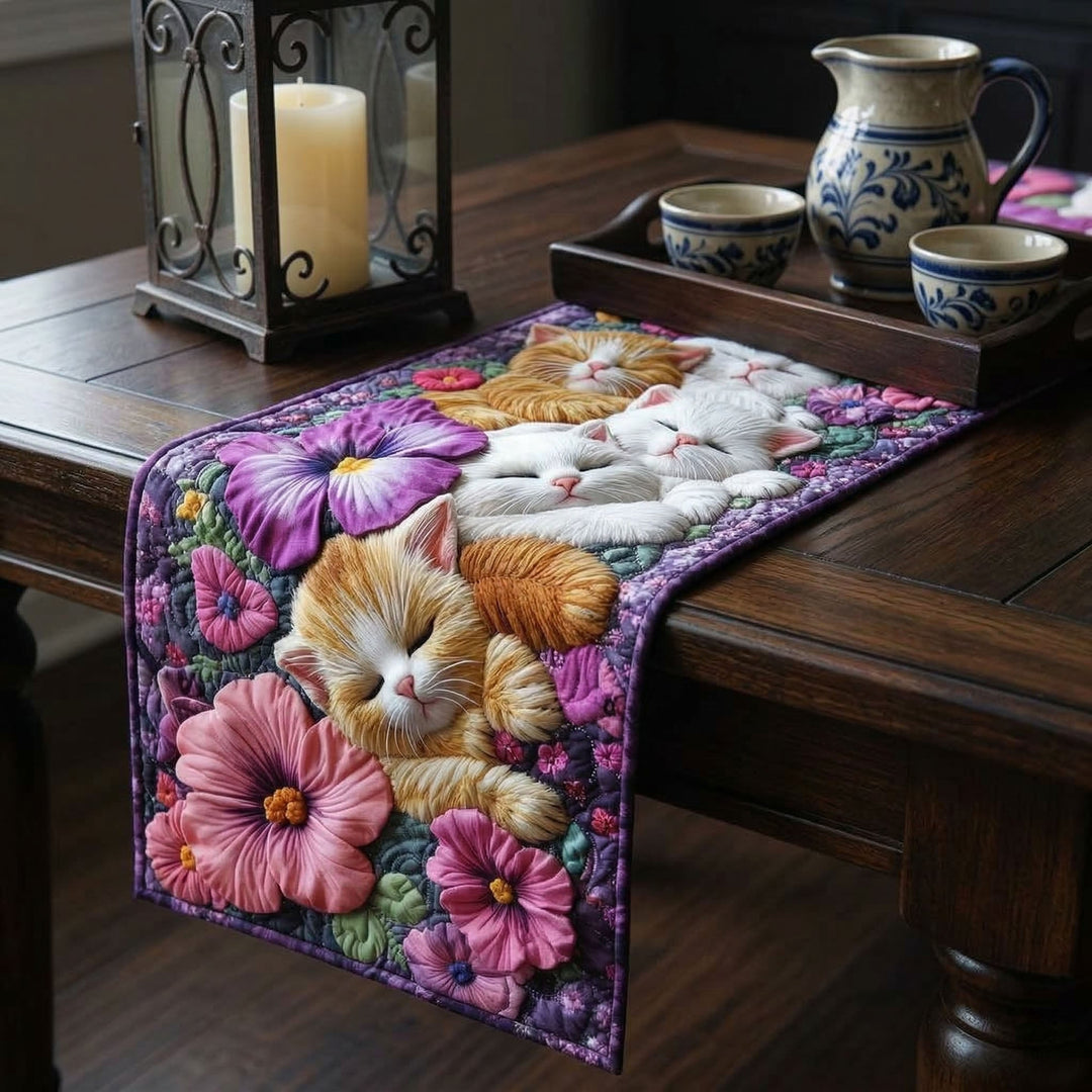 Cozy Catnap Quilted Table Runner