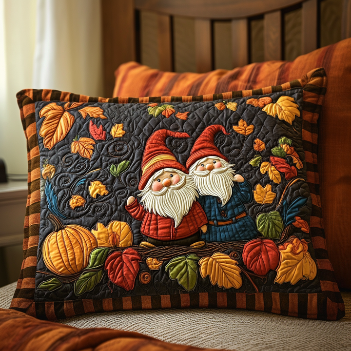Cozy Gnome Harvest Quilted Bedding Pillow Case