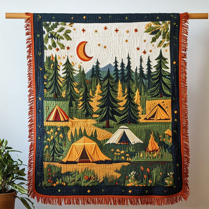 Cozy Campsite Under the Stars Woven Sofa Blanket