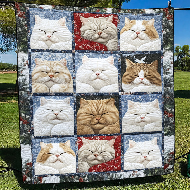 Cozy Cat Dreams Quilted Blanket