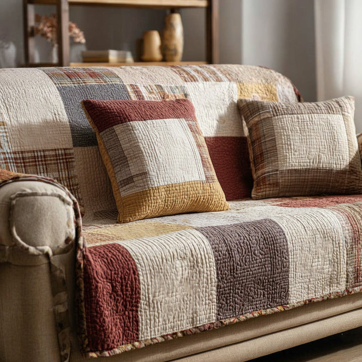 Cozy Patchwork Quilted Sofa Cover