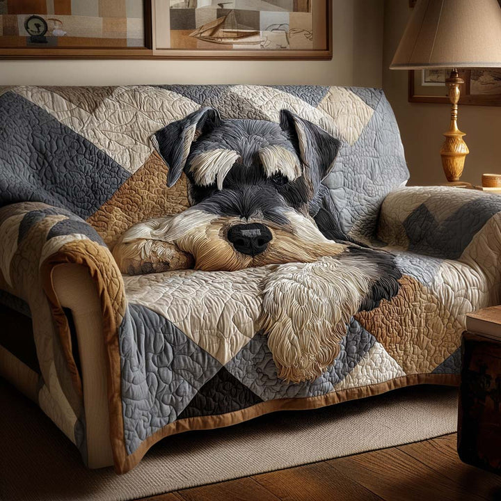 Cozy Schnauzer Quilted Sofa Cover