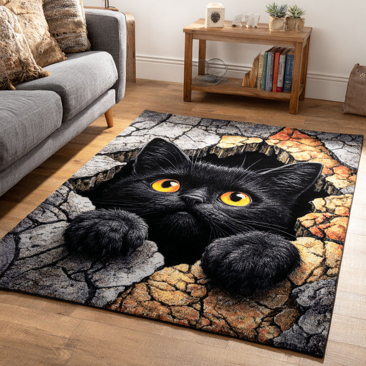 Crack Ground Cat Area Rug