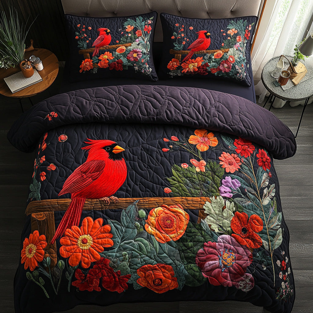 Cardinal 3-Piece Quilted Bedding Set