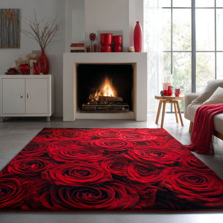 Crimson Bloom Area Rug