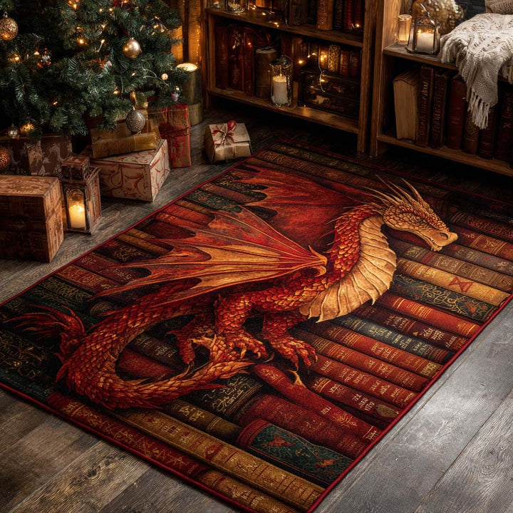 Crimson Cavern Dragon Area Rug