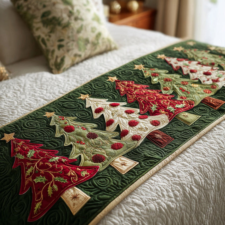 Crimson Pines Quilted Bed Runner