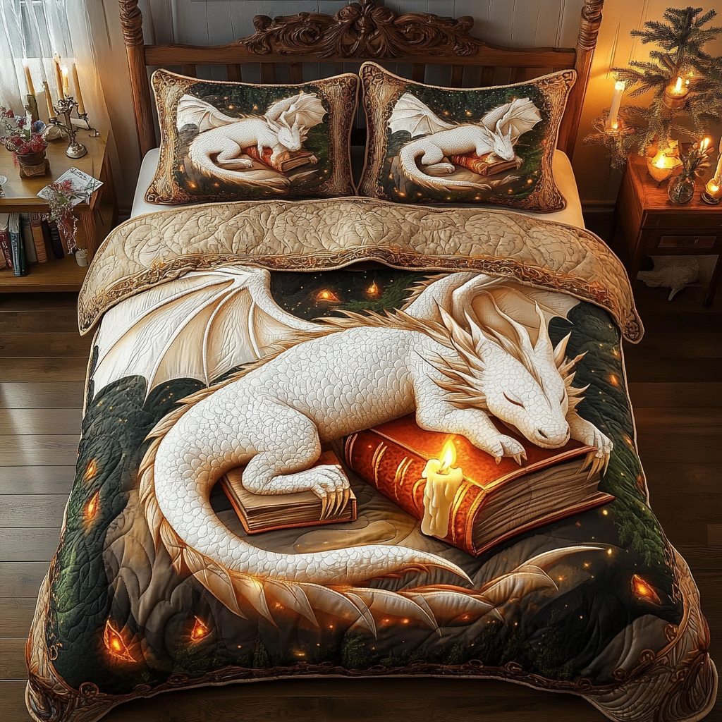 Dragon 3-Piece Quilted Bedding Set