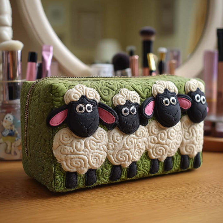 Sheep Quilted Makeup Bag