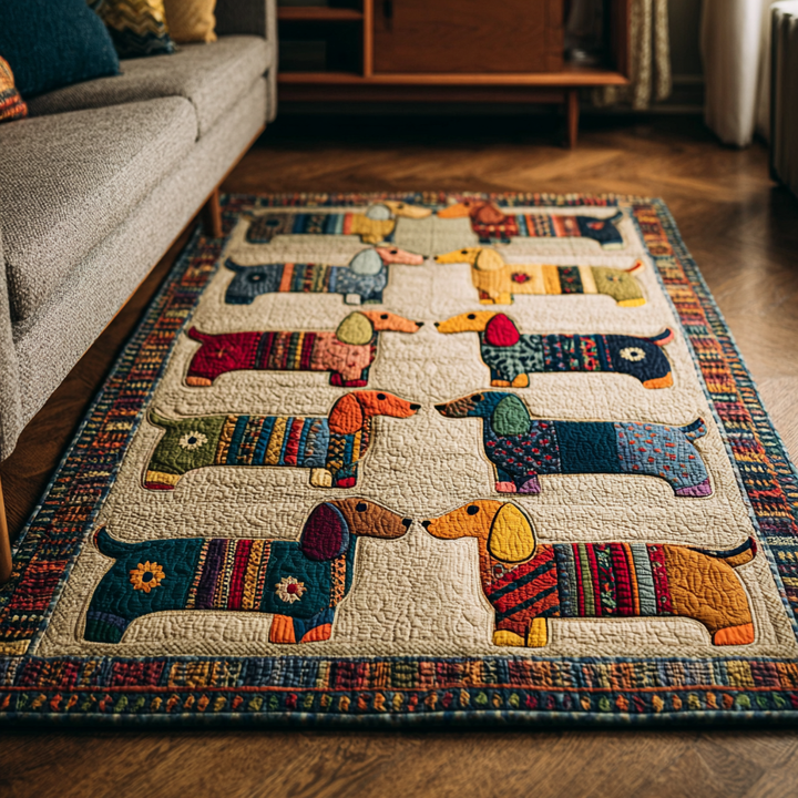 Dachshund Parade Area Rug