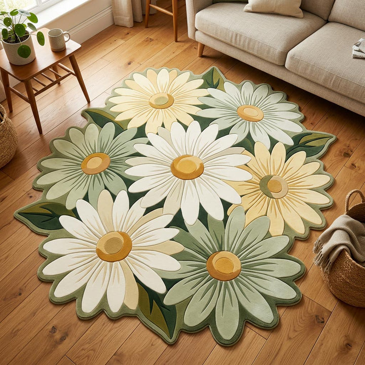 Daisy Garden Custom Shape Area Rug