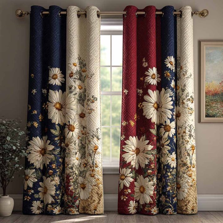 Daisy Patriot Quilted Curtains