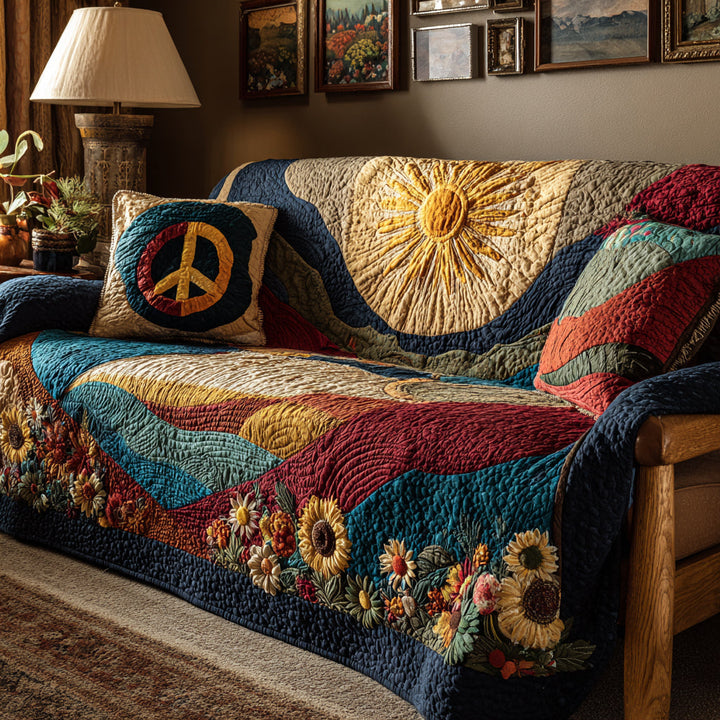 Daisy Valley Quilted Sofa Cover