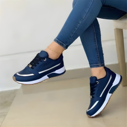 Contrast Wedge Sneakers